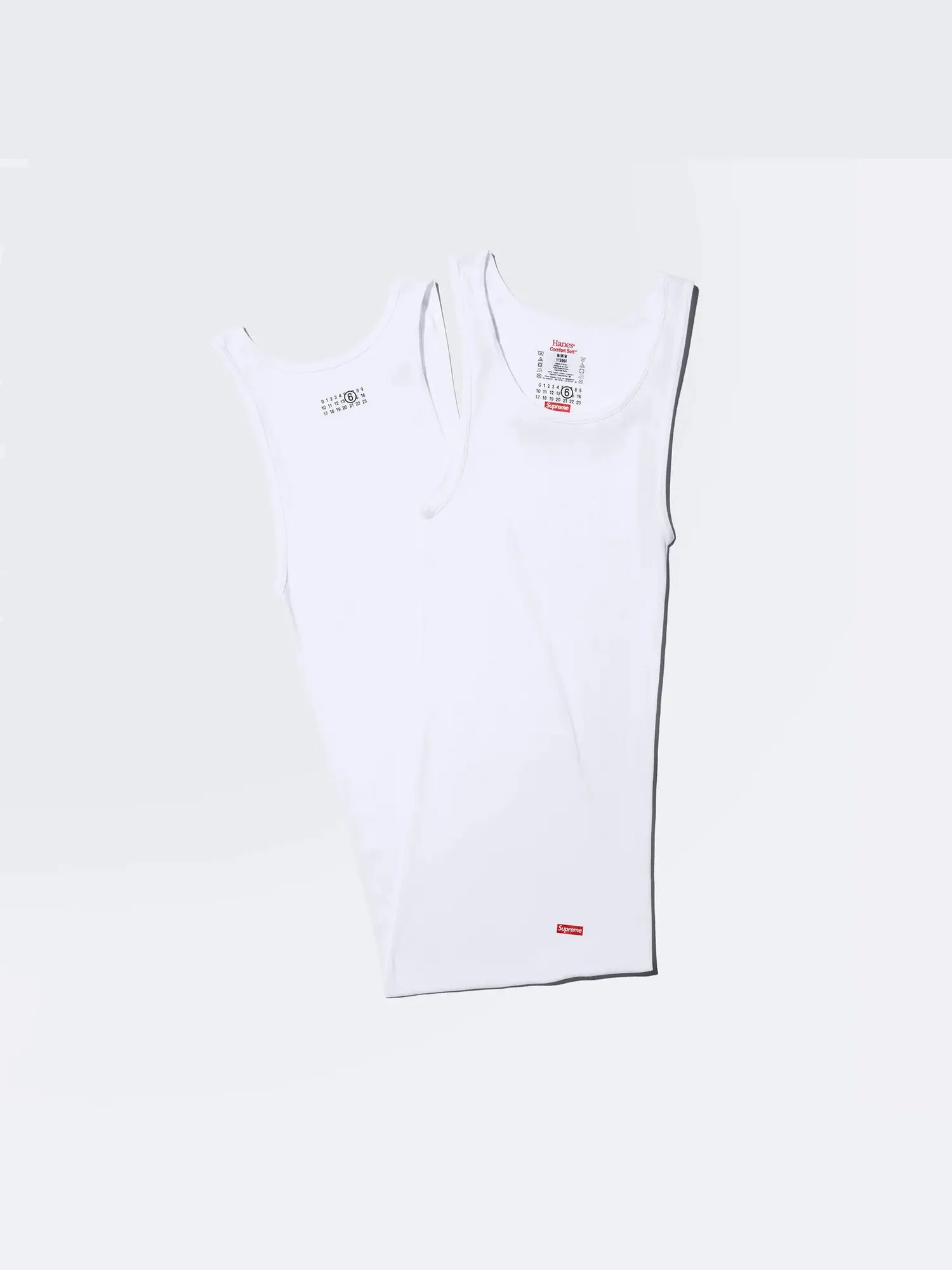 Двойная майка Supreme x MM6 Maison Margiela Hanes Tagless — изображение 2 из 5, белый
