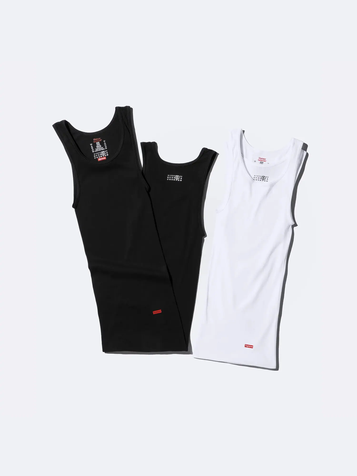 Двойная майка Supreme x MM6 Maison Margiela Hanes Tagless — изображение 5 из 5, белый