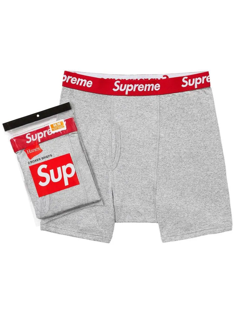 Боксеры Supreme x Hanes Boxer Briefs (2 Pack) — изображение 3 из 3, серый