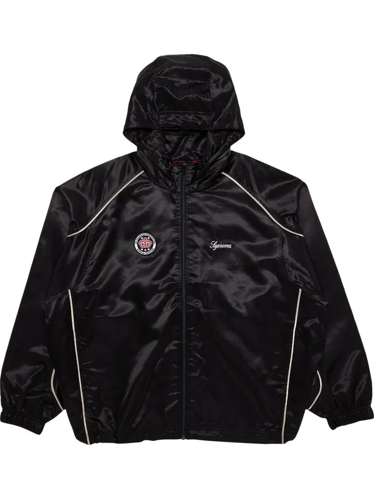 Спортивная куртка Supreme Satin Hooded 'Black' — изображение 1 из 3, черный