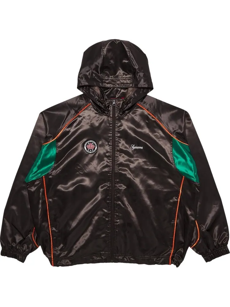 Спортивная куртка Supreme Satin Hooded 'Brown' — изображение 1 из 3, коричневый