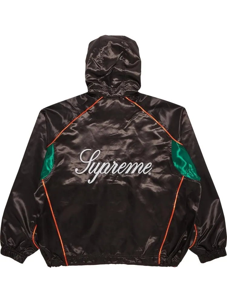Спортивная куртка Supreme Satin Hooded 'Brown' — изображение 2 из 3, коричневый