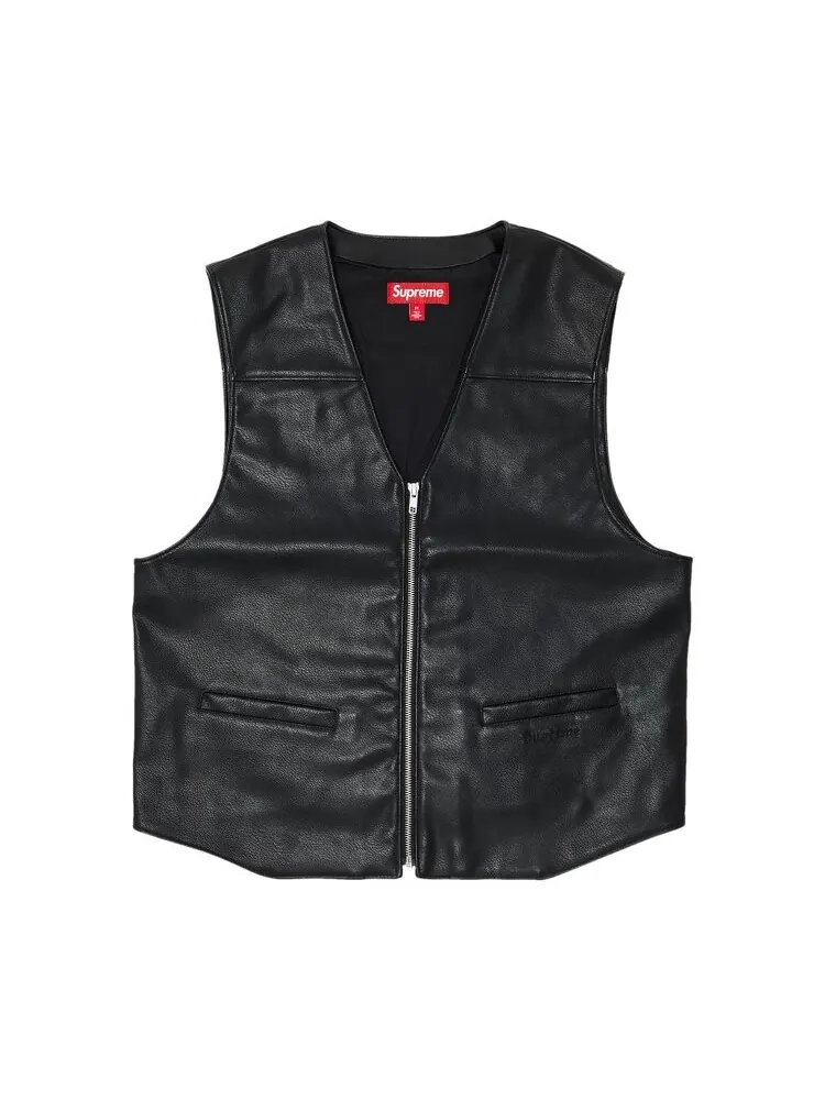 Жилет Supreme x Toy Machine Faux Leather Vest — изображение 1 из 3, черный