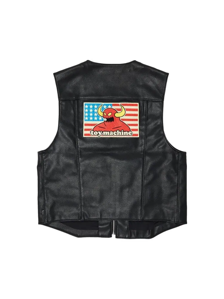 Жилет Supreme x Toy Machine Faux Leather Vest — изображение 2 из 3, черный