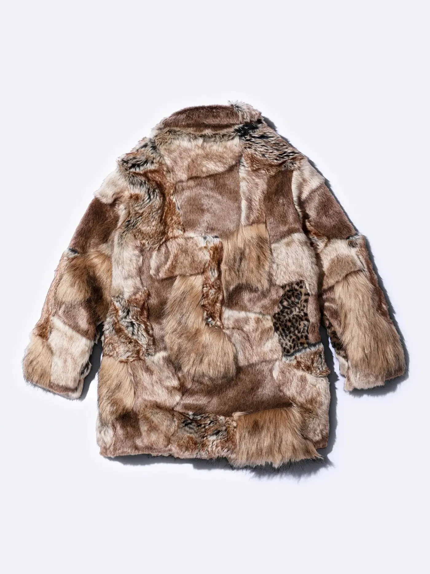 Шуба из искусственного меха Supreme x MM6 Maison Margiela Patchwork — изображение 2 из 5, коричневый