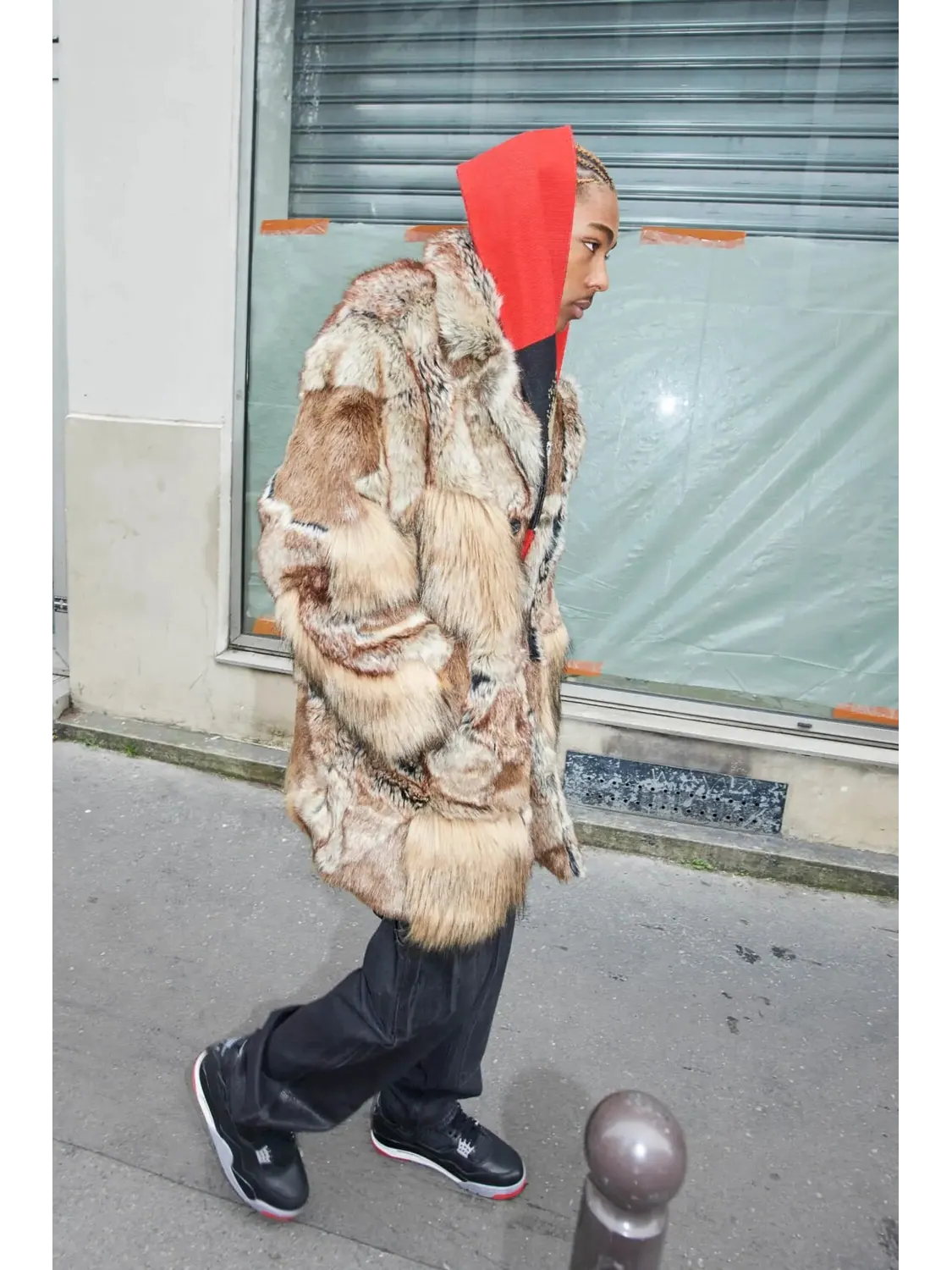 Шуба из искусственного меха Supreme x MM6 Maison Margiela Patchwork — изображение 4 из 5, коричневый
