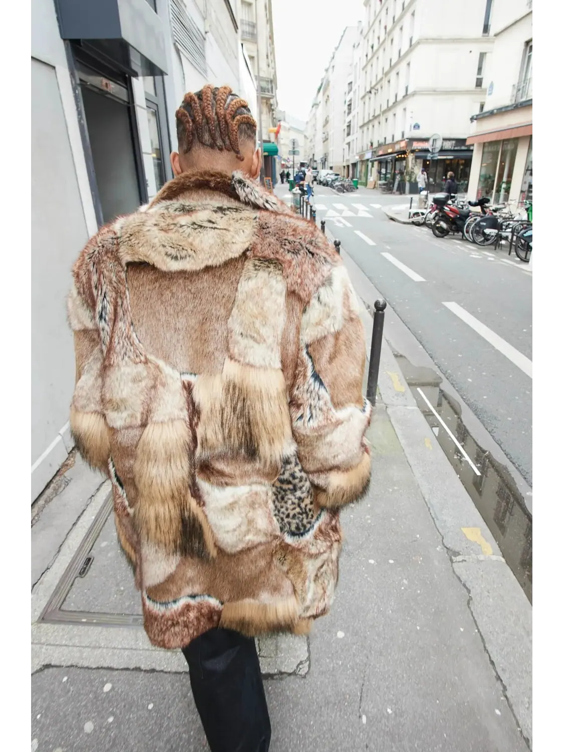 Шуба из искусственного меха Supreme x MM6 Maison Margiela Patchwork — изображение 5 из 5, коричневый
