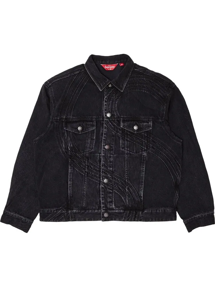 Куртка Supreme S Logo Denim Trucker 'Washed Black' — изображение 1 из 3, черный