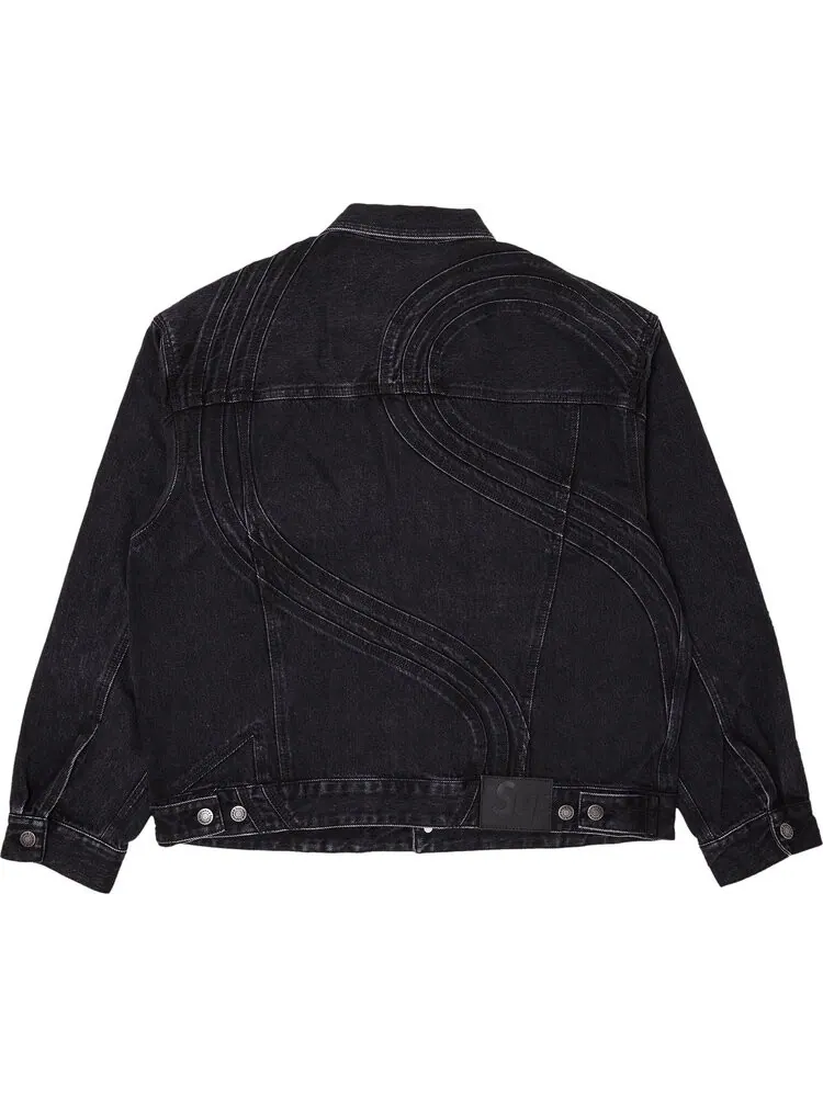 Куртка Supreme S Logo Denim Trucker 'Washed Black' — изображение 2 из 3, черный