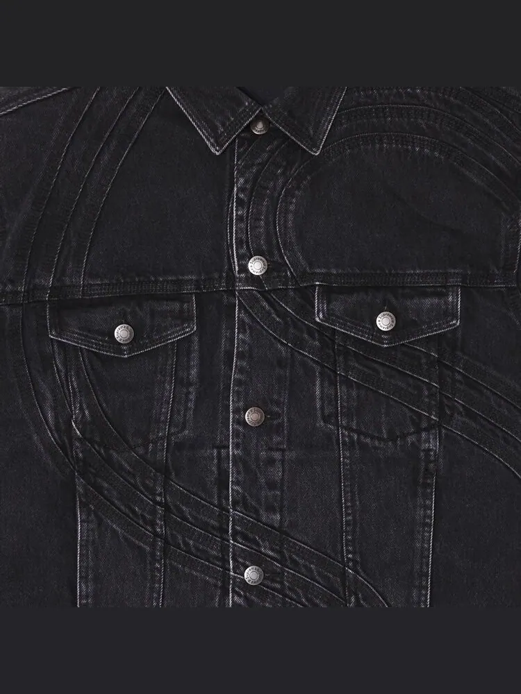 Куртка Supreme S Logo Denim Trucker 'Washed Black' — изображение 3 из 3, черный