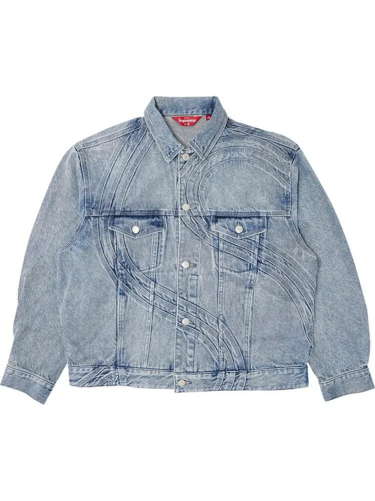 Куртка Supreme S Logo Denim Trucker 'Washed Blue' — изображение 1 из 3, синий