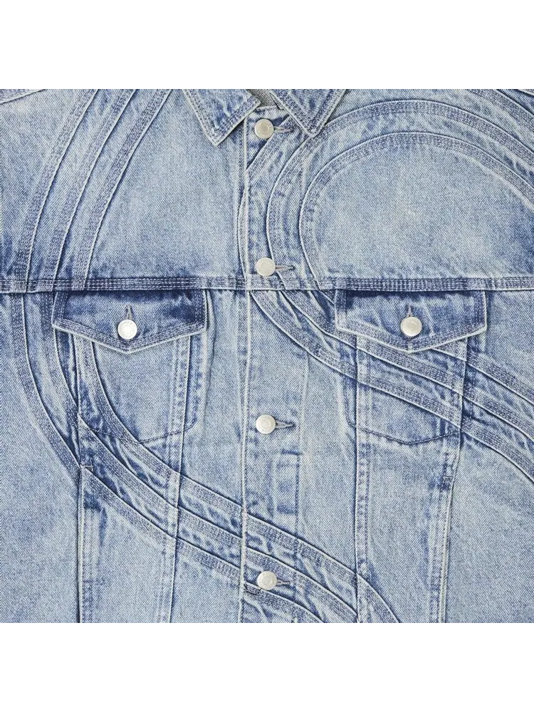 Куртка Supreme S Logo Denim Trucker 'Washed Blue' — изображение 3 из 3, синий