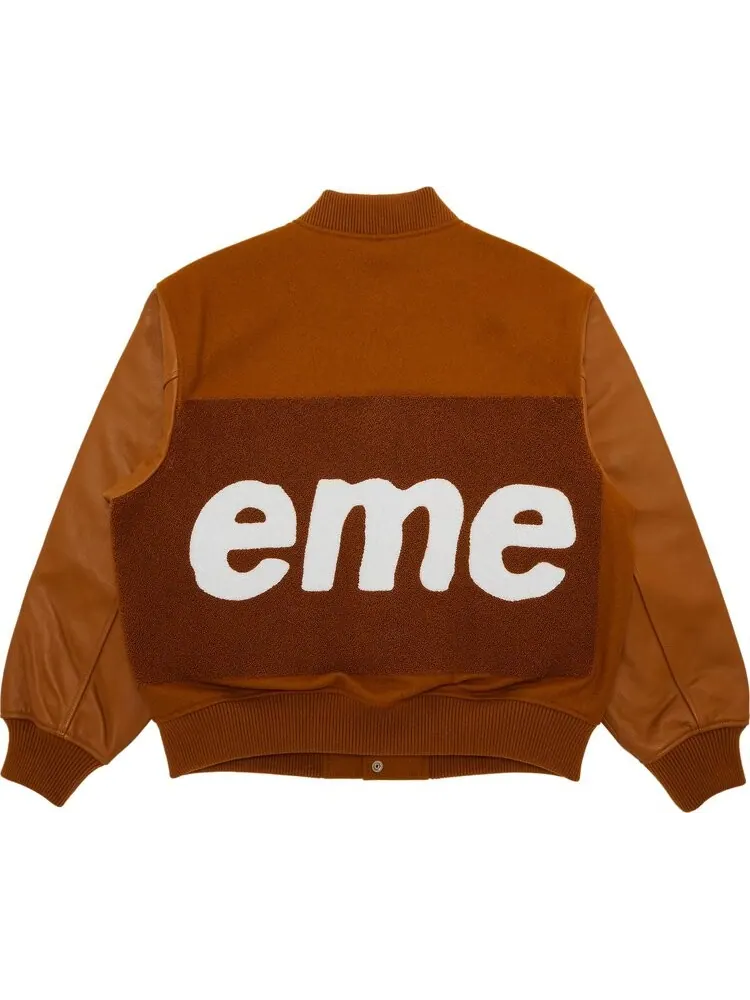 Куртка Supreme Big Logo Chenille Varsity 'Mustard' — изображение 2 из 3, желтый