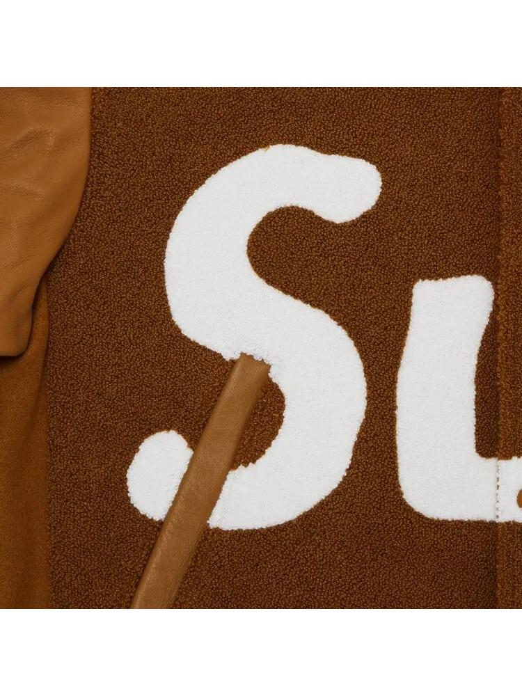 Куртка Supreme Big Logo Chenille Varsity 'Mustard' — изображение 3 из 3, желтый