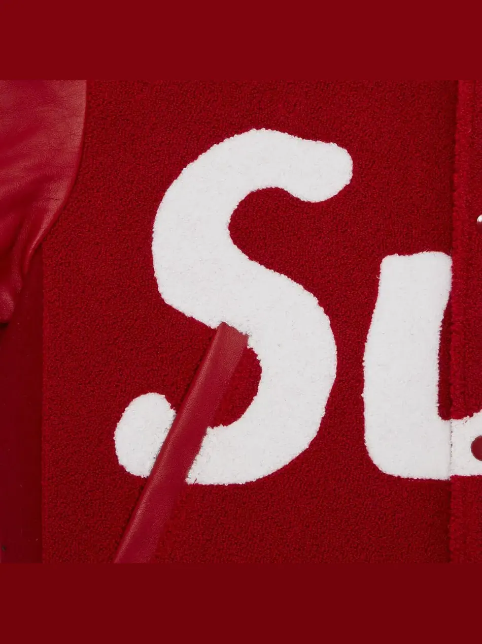 Куртка Supreme Big Logo Chenille Varsity — изображение 3 из 3, красный