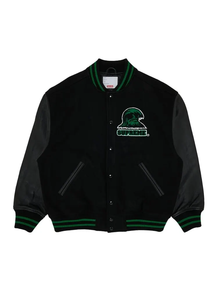 Куртка Supreme Wave Varsity Jacket — изображение 1 из 3, черный
