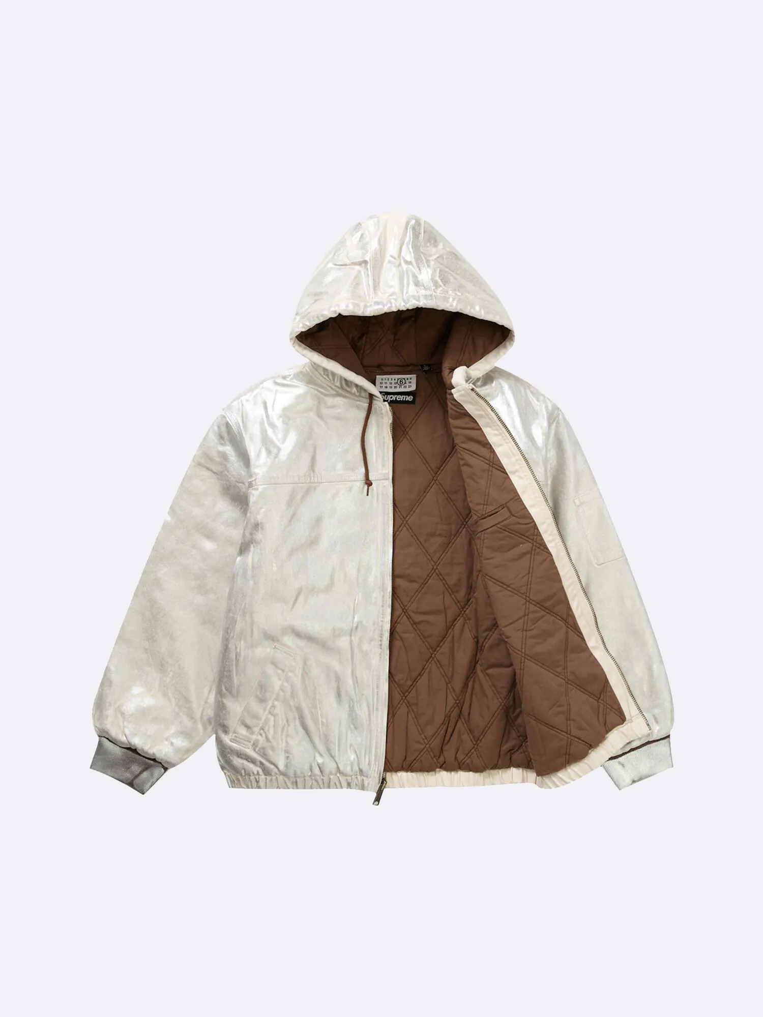 Куртка с капюшоном Supreme x MM6 Maison Margiela Foil — изображение 3 из 7, серебряный