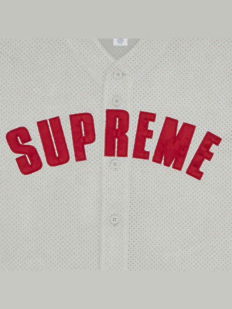 Джерси Supreme Ultrasuede Mesh Baseball Jersey Grey — изображение 2 из 2, серый