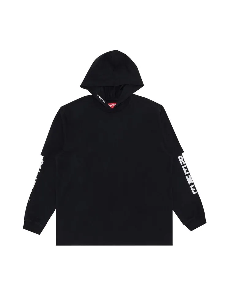 Топ Supreme Layered Hooded Long-Sleeve Top — изображение 1 из 3, черный