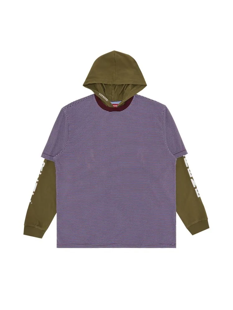 Топ Supreme Layered Hooded Long-Sleeve Top — изображение 1 из 3, зеленый