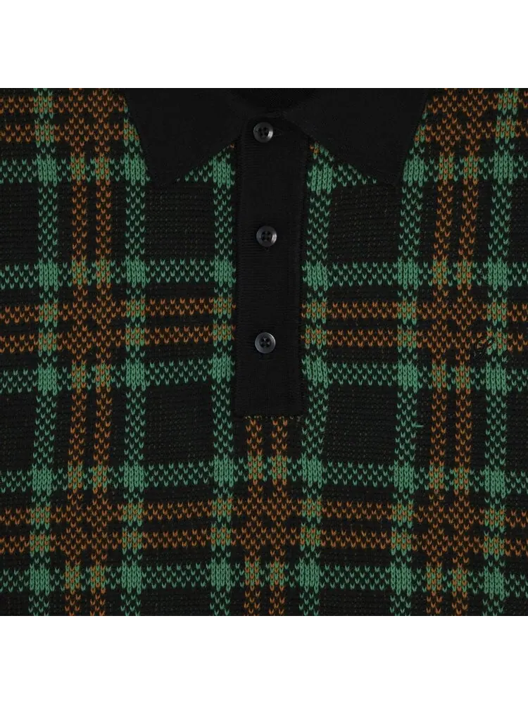 Поло Supreme Plaid Knit Short-Sleeve Polo — изображение 3 из 3, черный