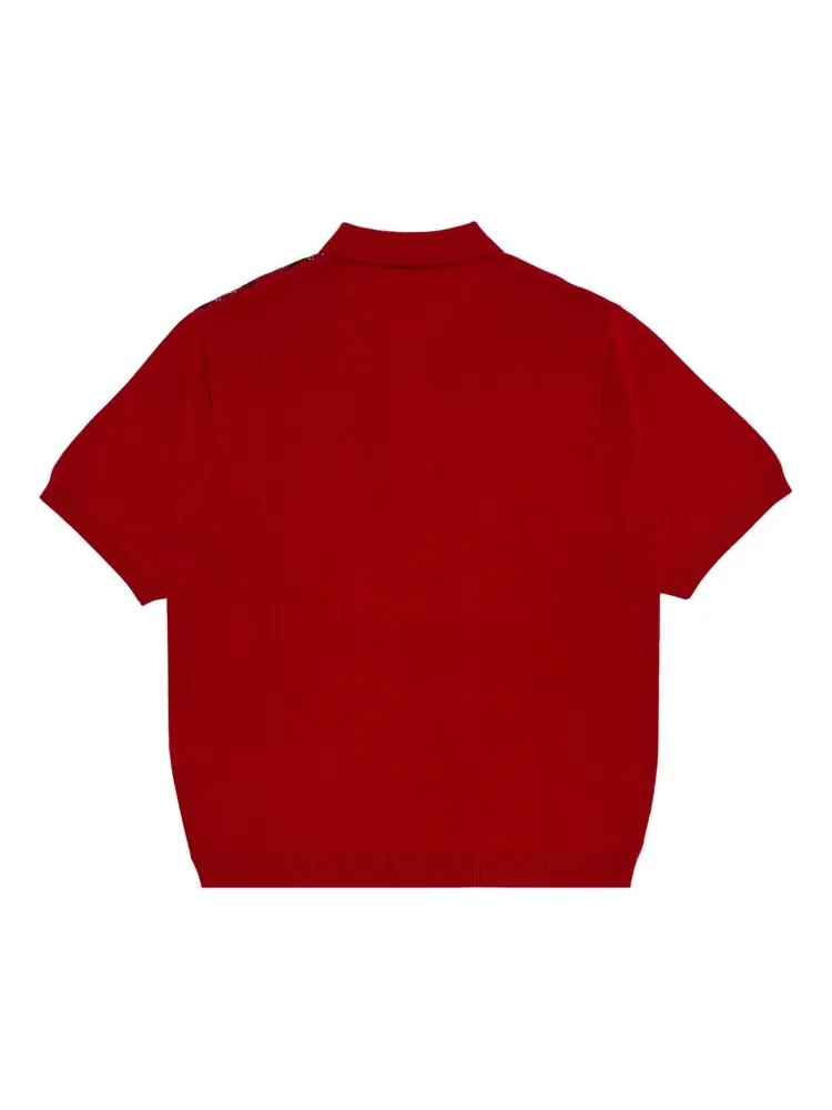 Поло Supreme Plaid Knit Short-Sleeve Polo — изображение 2 из 3, красный