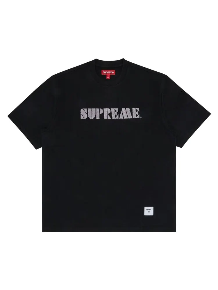Топ Supreme Stencil Embroidered Short-Sleeve Top — изображение 1 из 2, черный
