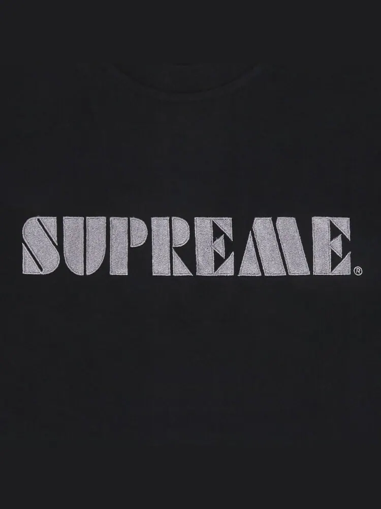 Топ Supreme Stencil Embroidered Short-Sleeve Top — изображение 2 из 2, черный