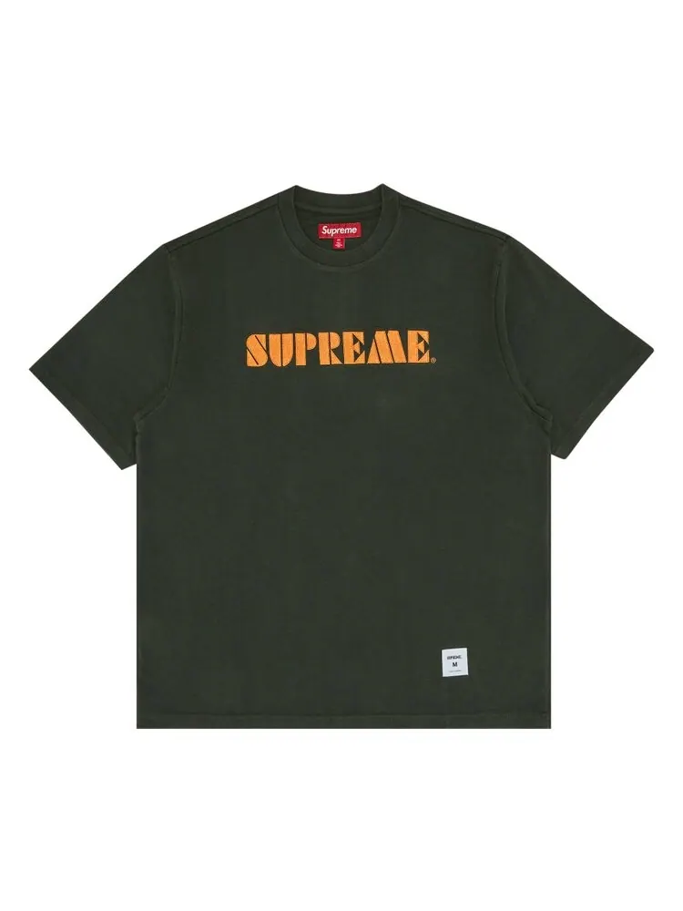 Топ Supreme Stencil Embroidered Short-Sleeve Top — изображение 1 из 2, зеленый