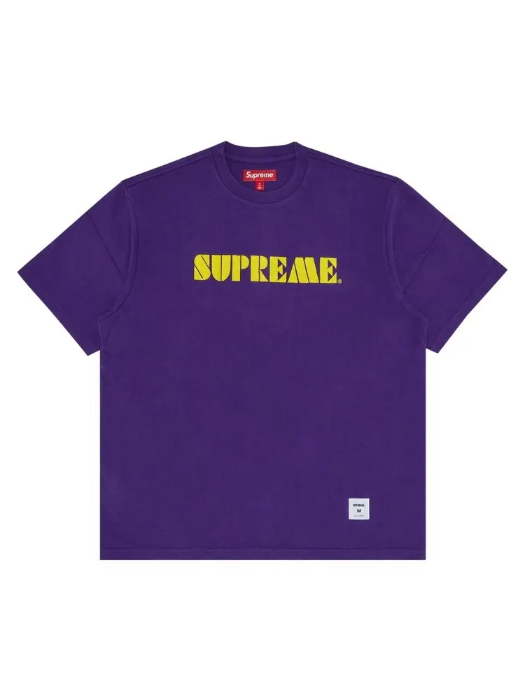 Топ Supreme Stencil Embroidered Short-Sleeve Top — изображение 1 из 2, фиолетовый
