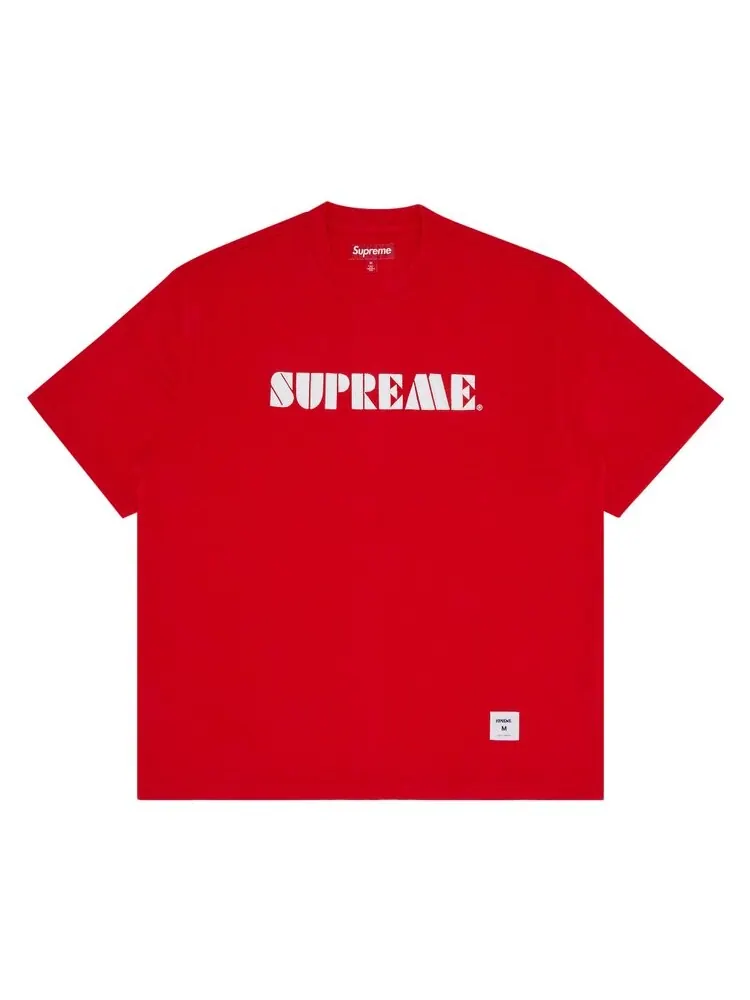 Топ Supreme Stencil Embroidered Short-Sleeve Top — изображение 1 из 2, красный