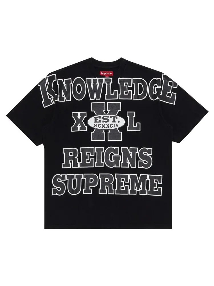 Топ Supreme Overprint Knowledge Short-Sleeve Top — изображение 1 из 3, черный