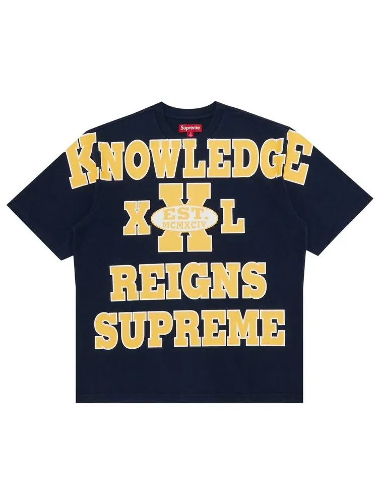 Топ Supreme Overprint Knowledge Short-Sleeve Top — изображение 1 из 3, синий