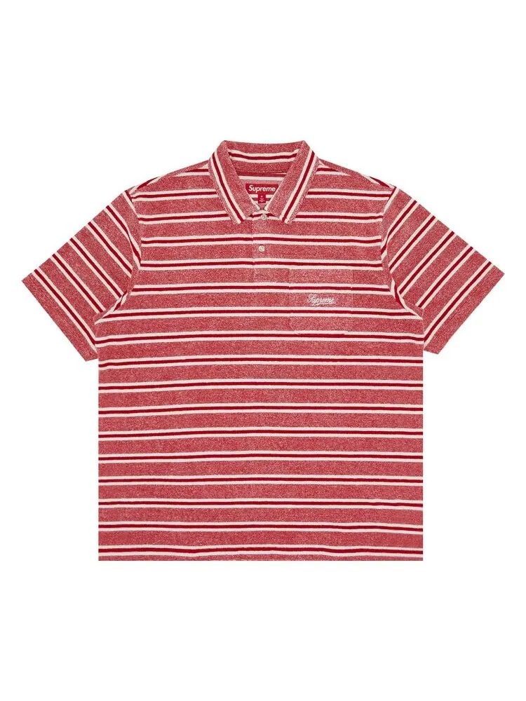 Поло Supreme Stripe Terry Short-Sleeve Polo — изображение 1 из 3, красный