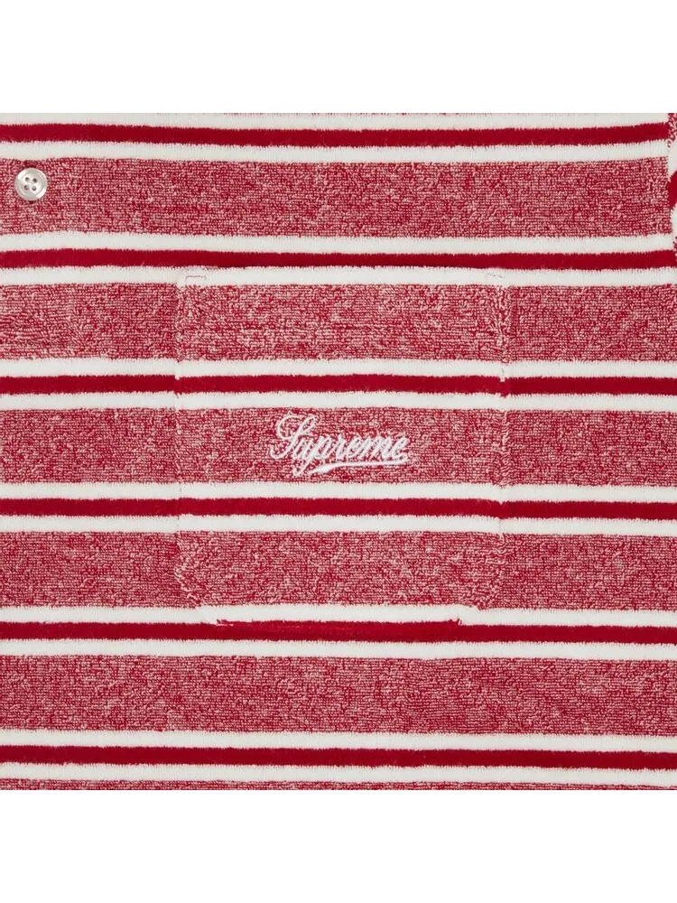 Поло Supreme Stripe Terry Short-Sleeve Polo — изображение 3 из 3, красный