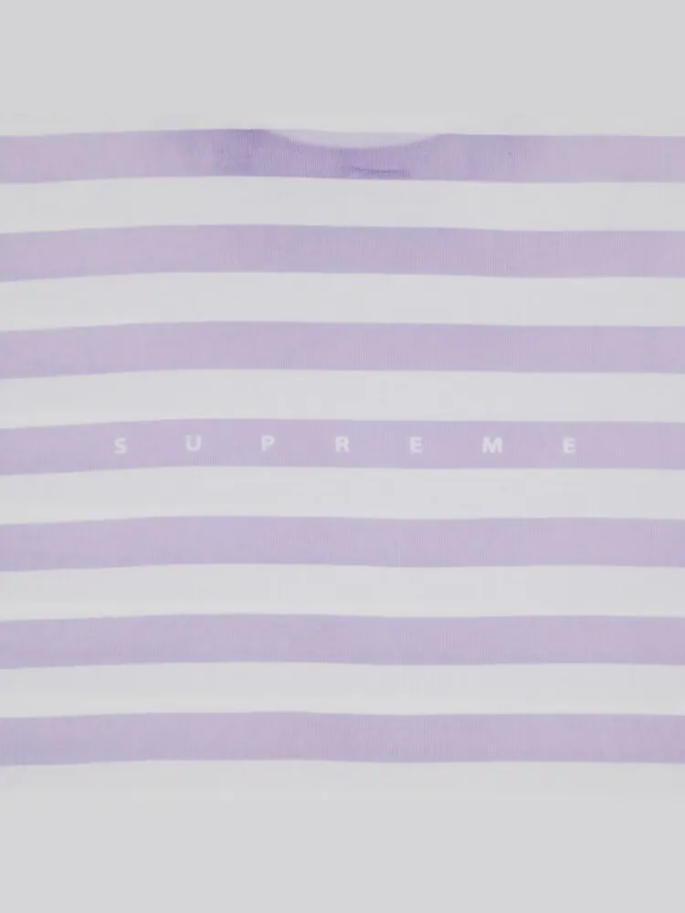 Топ Supreme Overprint Stripe Short-Sleeve Top — изображение 2 из 2, фиолетовый