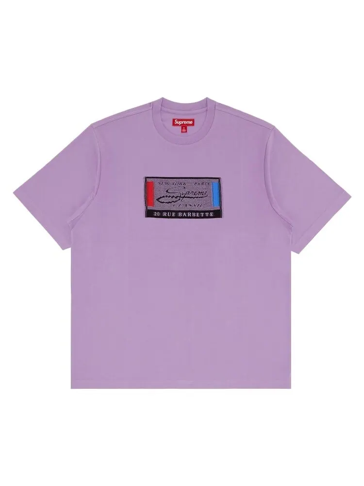Топ Supreme Intarsia Label Short-Sleeve Top — изображение 1 из 2, фиолетовый