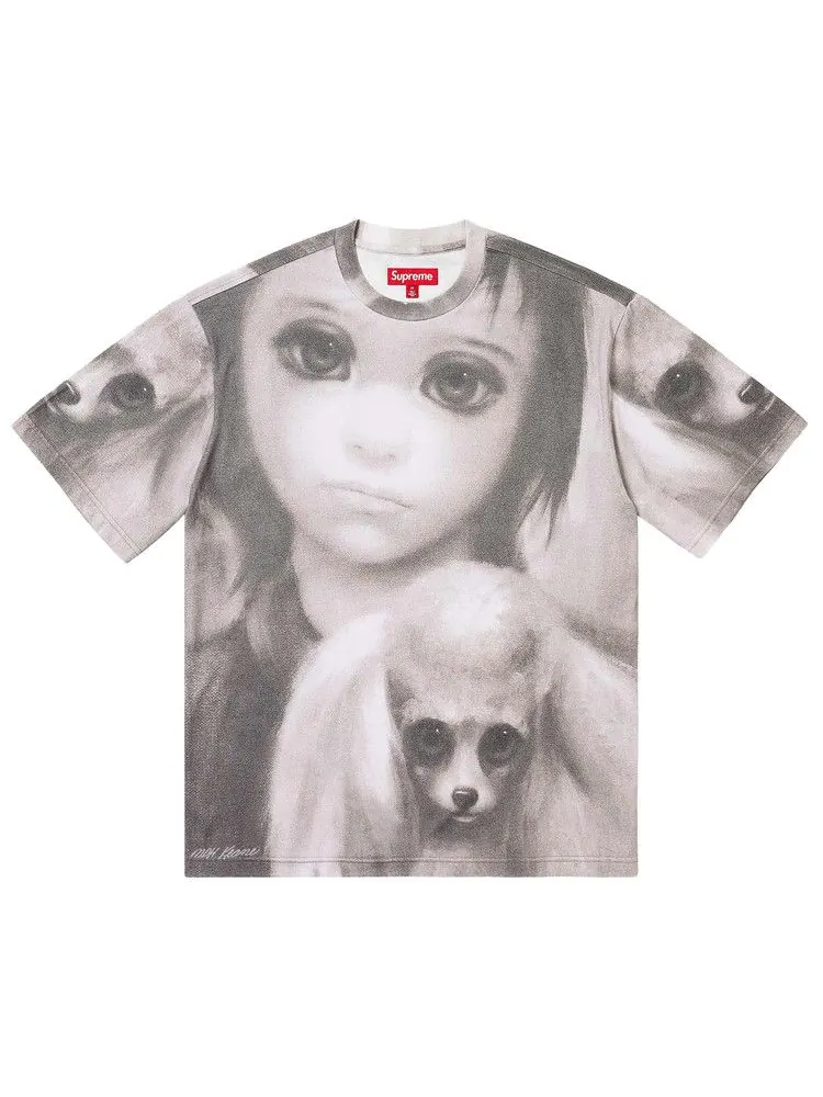 Топ Supreme Margaret Keane Best Friends Short-Sleeve Top — изображение 1 из 2, серый