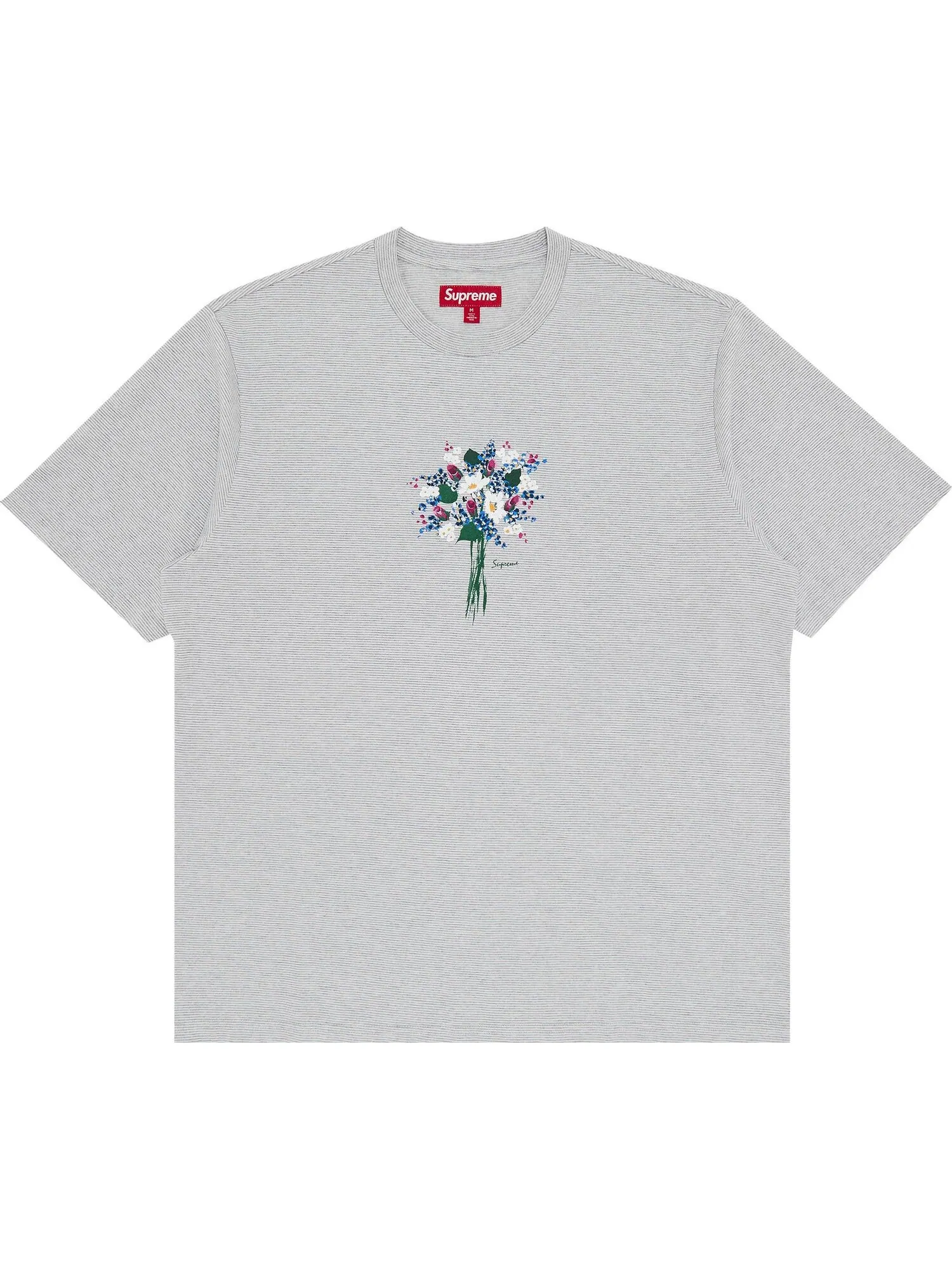 Футболка Supreme Stripe Bouquet Short-Sleeve — изображение 1 из 2, серый