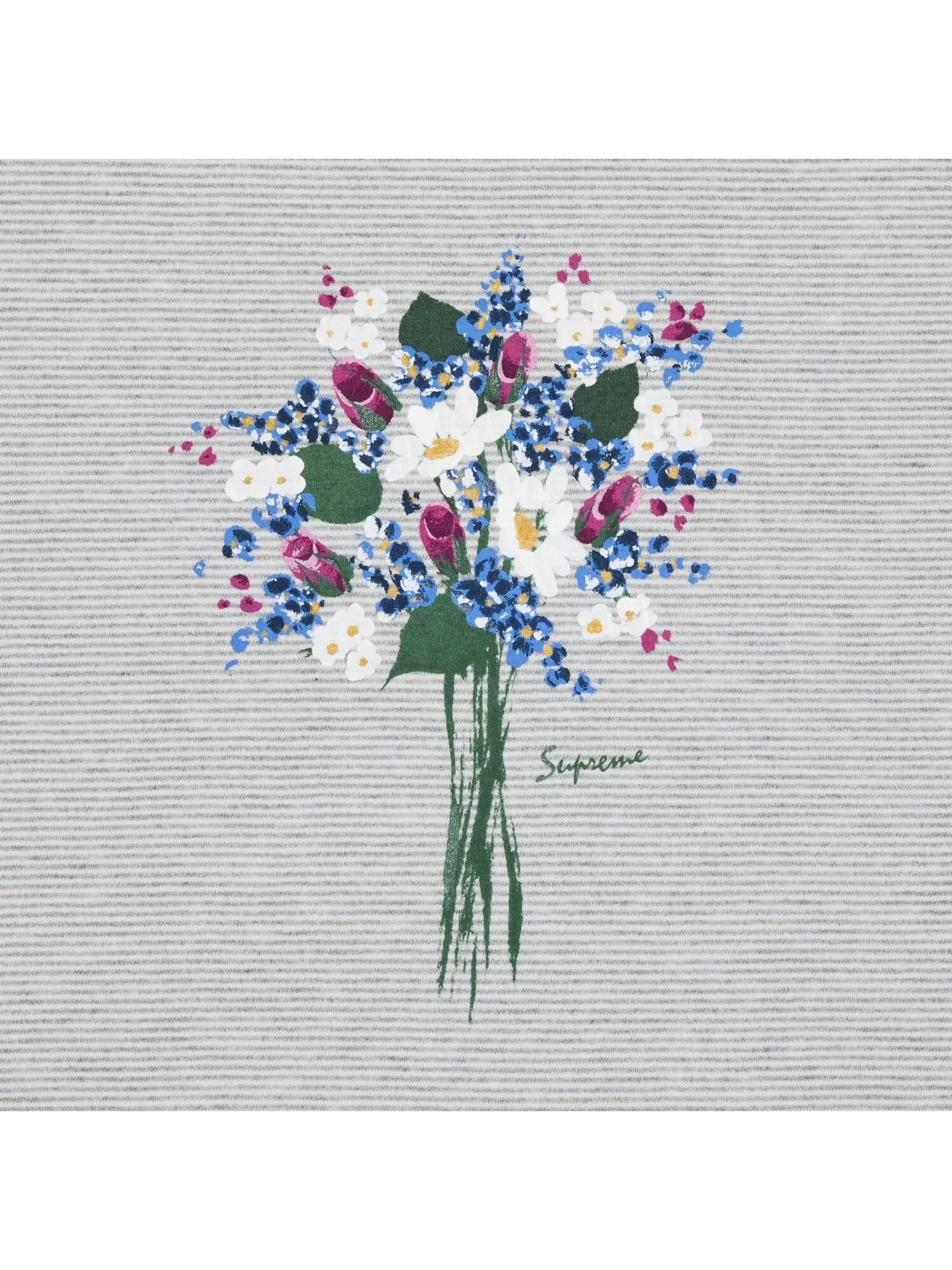 Футболка Supreme Stripe Bouquet Short-Sleeve — изображение 2 из 2, серый