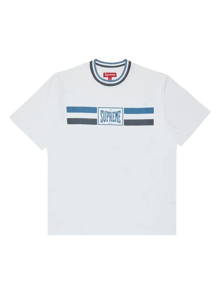 Топ Supreme Warm Up Stripe Short-Sleeve Top — изображение 1 из 2, белый