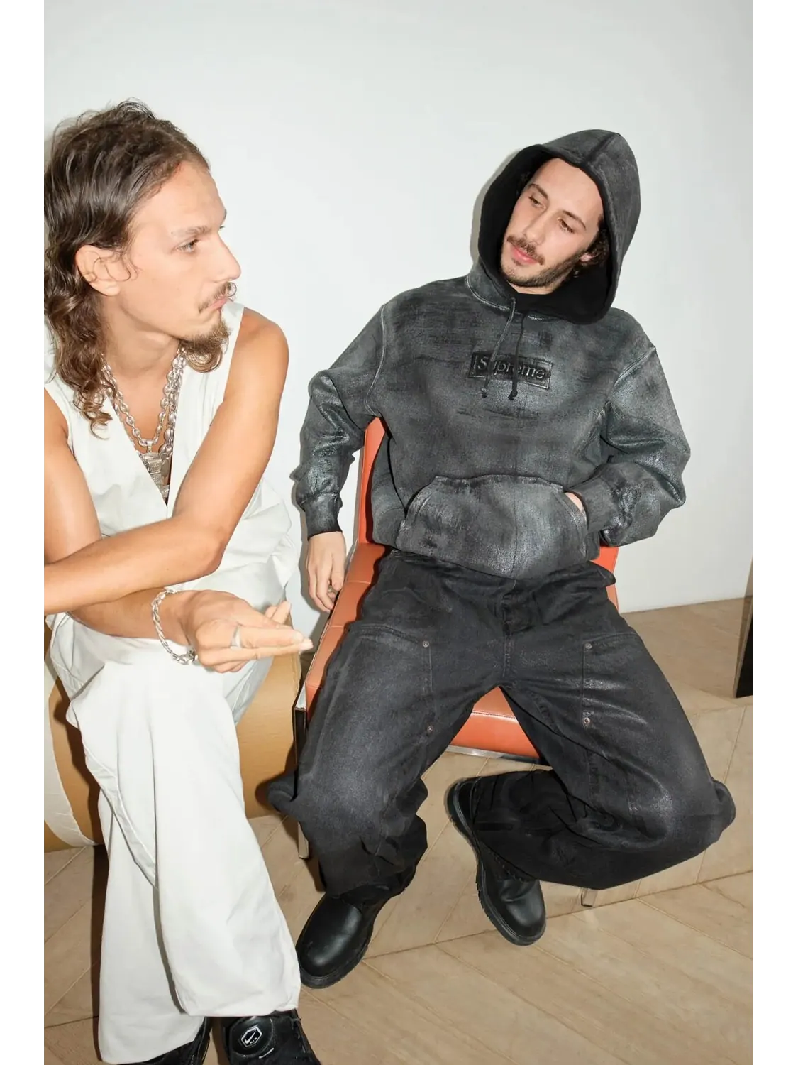 Брюки Supreme x MM6 Maison Margiela Foil Double Knee Painter — изображение 3 из 7, черный