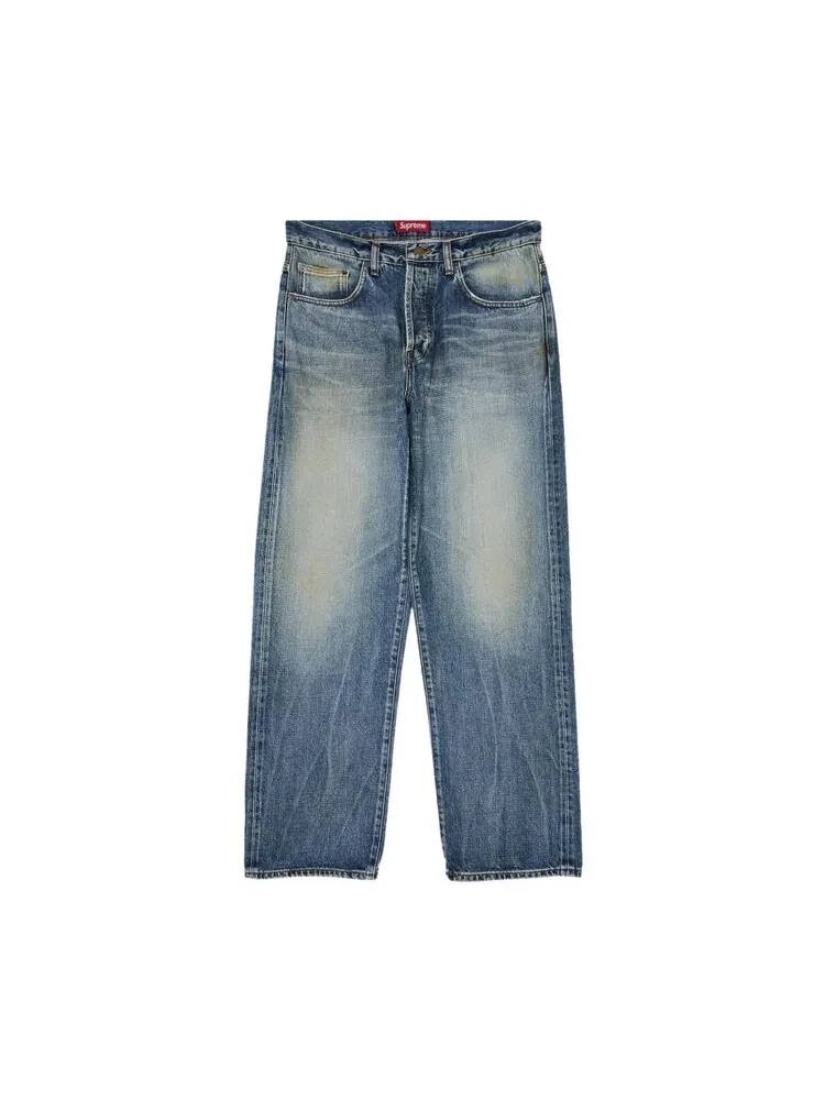 Джинсы Supreme Distressed Loose Fit Selvedge Jean — изображение 1 из 3, синий