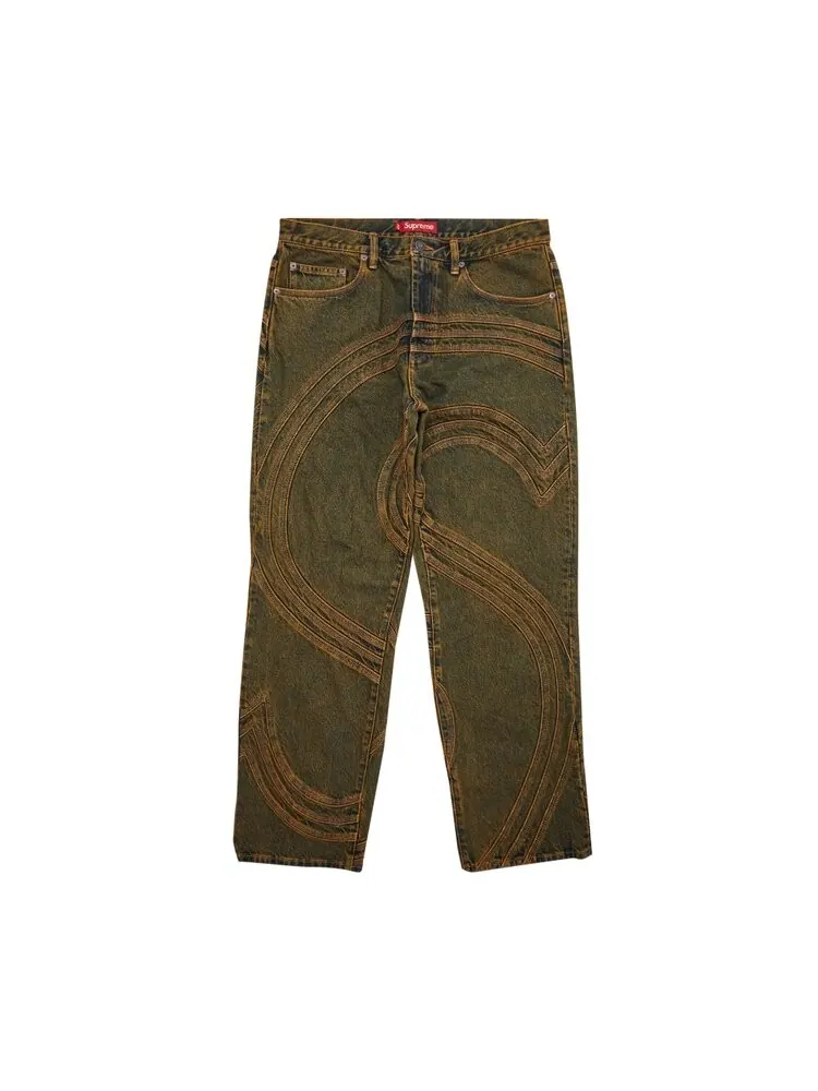 Джинсы Supreme S Logo Loose Fit Jean — изображение 1 из 3, зеленый