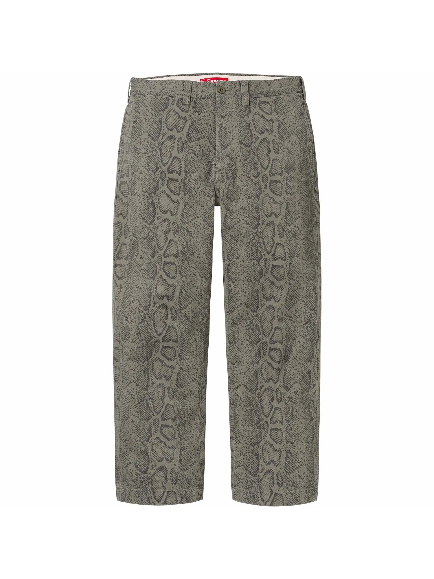 Брюки-чинос Supreme Snake Print Chino — изображение 1 из 3, оливковый