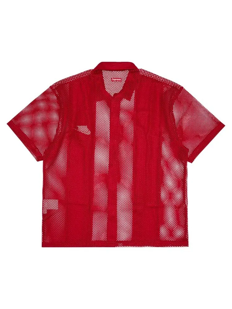 Рубашка Supreme x Nike Mesh Short-Sleeve Shirt — изображение 2 из 3, красный
