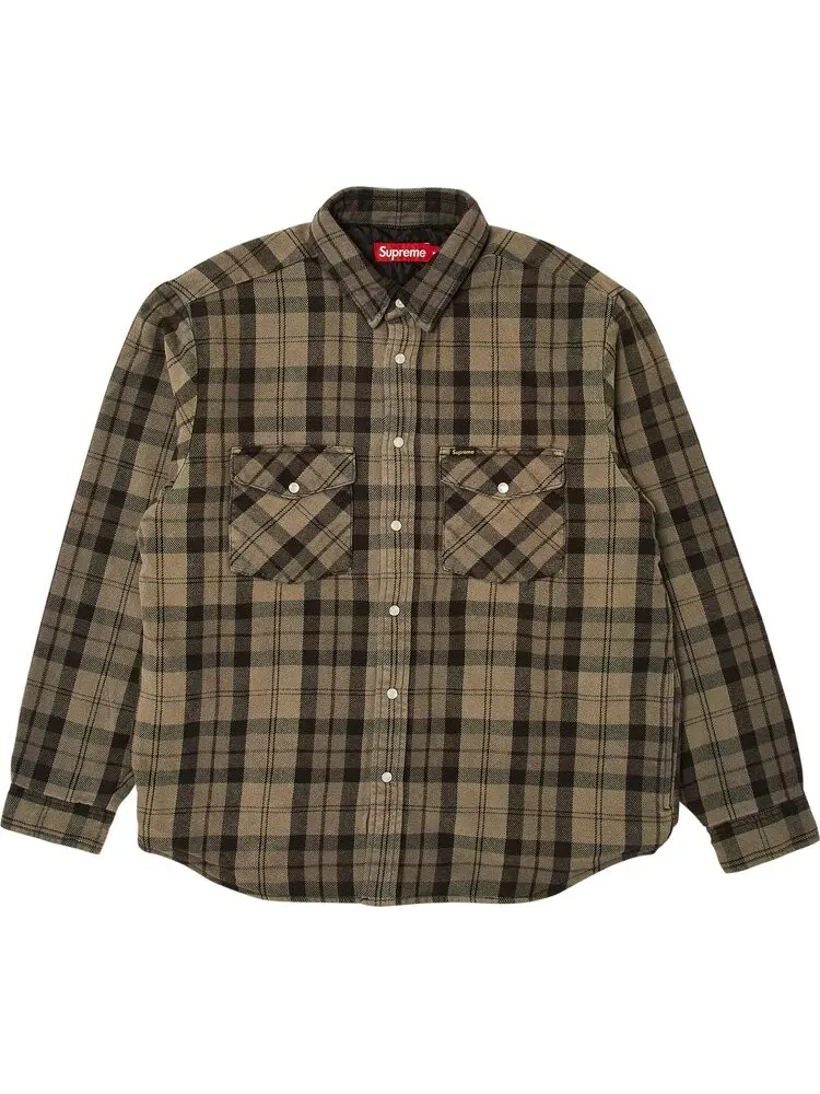 Рубашка Supreme Quilted Flannel Snap 'Black' — изображение 1 из 3, черный