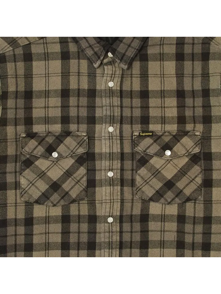 Рубашка Supreme Quilted Flannel Snap 'Black' — изображение 3 из 3, черный