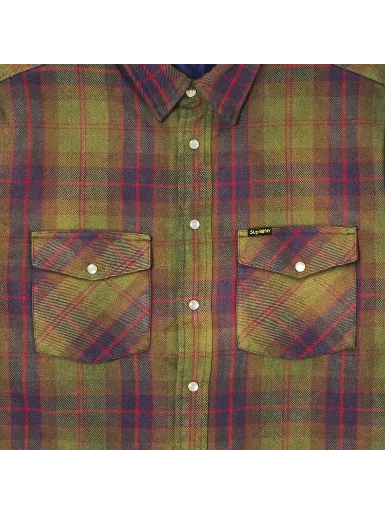 Рубашка Supreme Quilted Flannel Snap 'Green' — изображение 3 из 3, зеленый