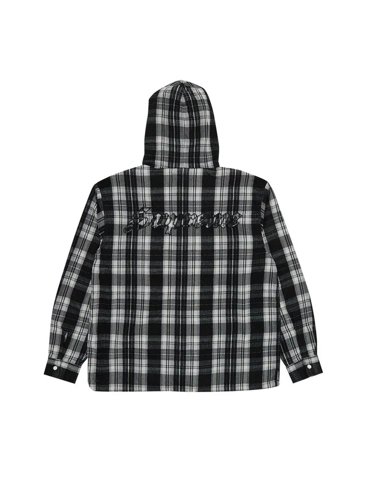 Рубашка Supreme Printed Hooded Flannel Shirt — изображение 2 из 3, черный